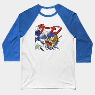 Great Wave Off Ramen Baseball T-Shirt